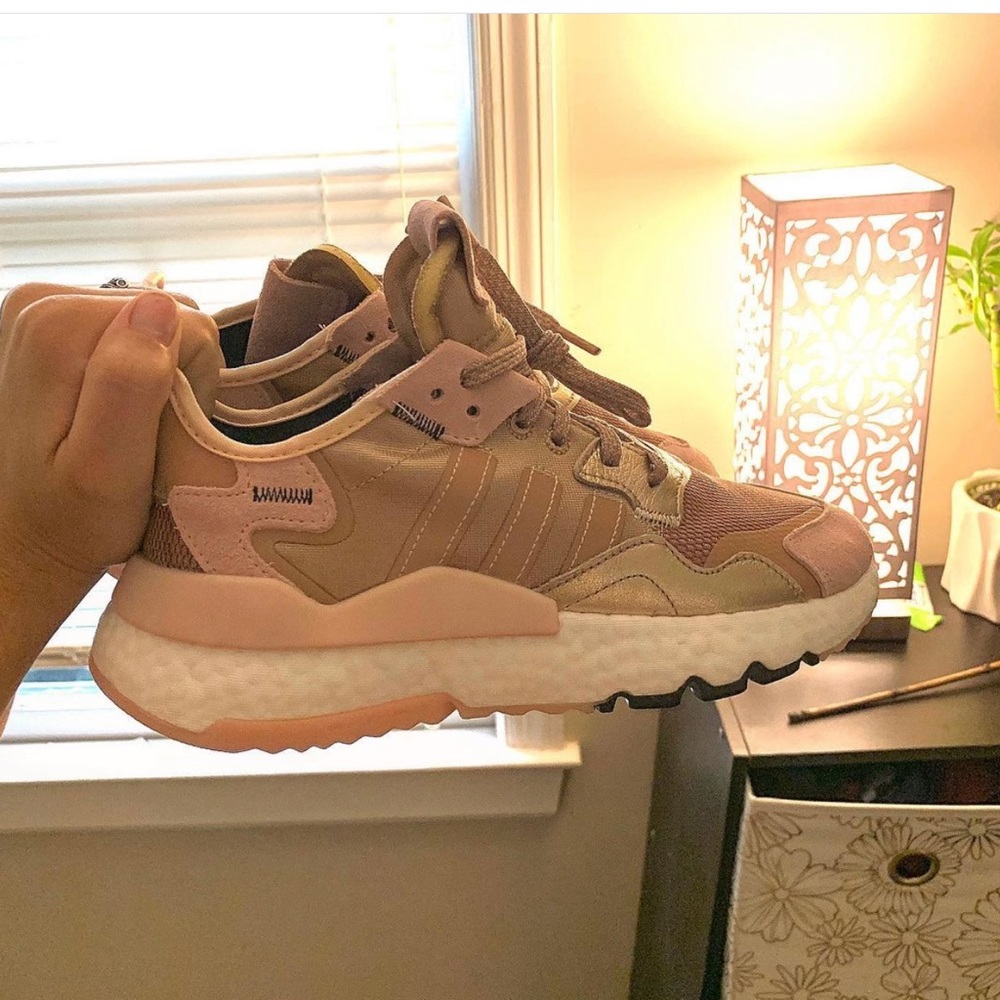 Pink Adidas tennis shoes